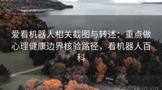 爱看机器人相关截图与转述：重点做心理健康边界核验路径，看机器人百科