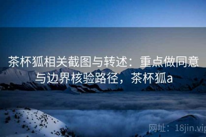 茶杯狐相关截图与转述：重点做同意与边界核验路径，茶杯狐a