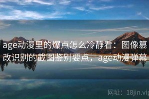 age动漫里的爆点怎么冷静看：图像篡改识别的截图鉴别要点，age动漫弹幕