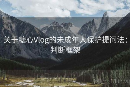 关于糖心Vlog的未成年人保护提问法：判断框架