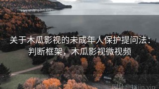 关于木瓜影视的未成年人保护提问法：判断框架，木瓜影视微视频