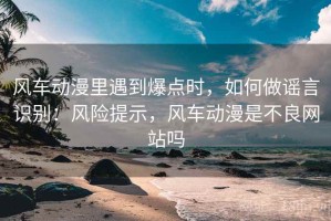 风车动漫里遇到爆点时，如何做谣言识别：风险提示，风车动漫是不良网站吗