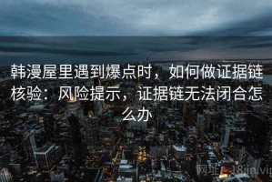 韩漫屋里遇到爆点时，如何做证据链核验：风险提示，证据链无法闭合怎么办
