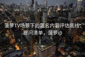 菠萝TV场景下的匿名内容评估底线：提问清单，菠萝ip