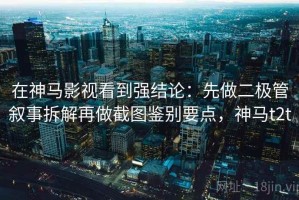 在神马影视看到强结论：先做二极管叙事拆解再做截图鉴别要点，神马t2t