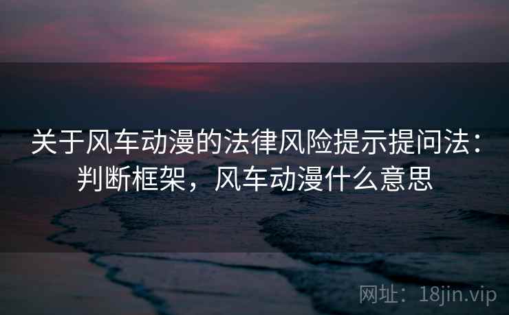 关于风车动漫的法律风险提示提问法：判断框架，风车动漫什么意思