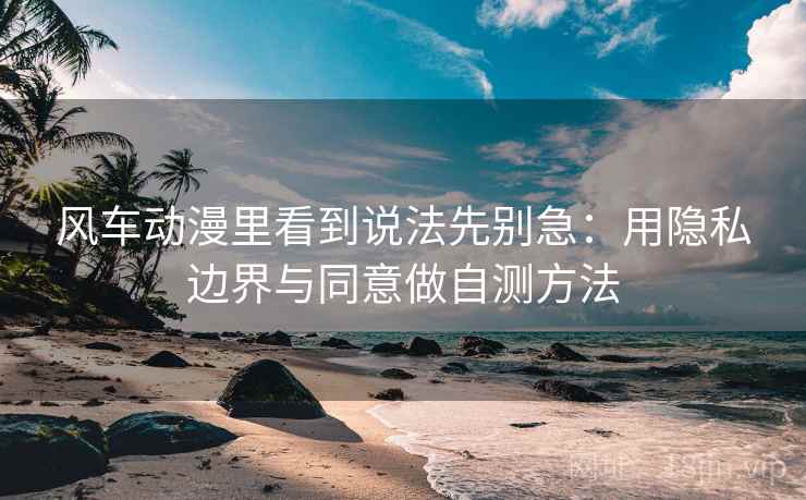 风车动漫里看到说法先别急：用隐私边界与同意做自测方法
