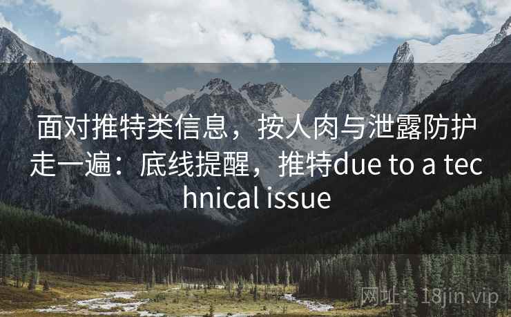 面对推特类信息，按人肉与泄露防护走一遍：底线提醒，推特due to a technical issue