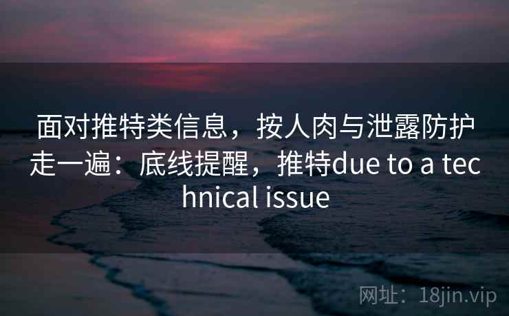 面对推特类信息，按人肉与泄露防护走一遍：底线提醒，推特due to a technical issue