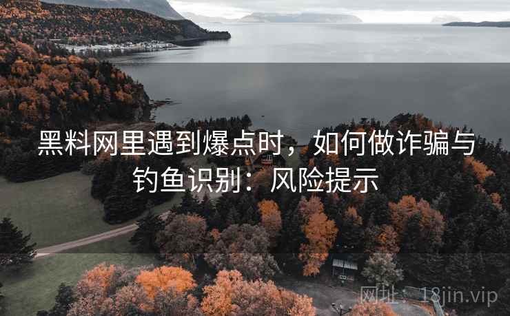 黑料网里遇到爆点时，如何做诈骗与钓鱼识别：风险提示