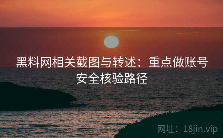 黑料网相关截图与转述：重点做账号安全核验路径